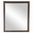 Pemberly Row Rectangular Glass and Brown Acacia Wood Mirror with Beveled Edges