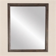 Pemberly Row Rectangular Glass and Brown Acacia Wood Mirror with Beveled Edges