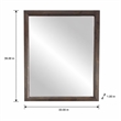 Pemberly Row Rectangular Glass and Brown Acacia Wood Mirror with Beveled Edges