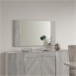 Pemberly Row Rectangular Gray Glass Buffet Mirror with Inward Frame Design