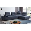 Pemberly Row Modular Sectional Sofa in Blue Fabric Upholstery