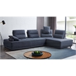 Pemberly Row Modular Sectional Sofa in Blue Fabric Upholstery