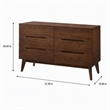 Pemberly Row 6-Drawer Walnut Veneer and Solid Rubberwood Dresser