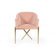 Pemberly Row Pink Velvet Accent Chair with Gold Stainless Steel Legs