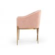 Pemberly Row Pink Velvet Accent Chair with Gold Stainless Steel Legs