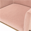 Pemberly Row Pink Velvet Accent Chair with Gold Stainless Steel Legs