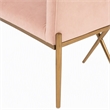 Pemberly Row Pink Velvet Accent Chair with Gold Stainless Steel Legs