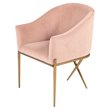 Pemberly Row Pink Velvet Accent Chair with Gold Stainless Steel Legs