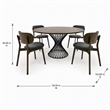Pemberly Row Walnut Wood and Metal Dining Table with Pedestal Base
