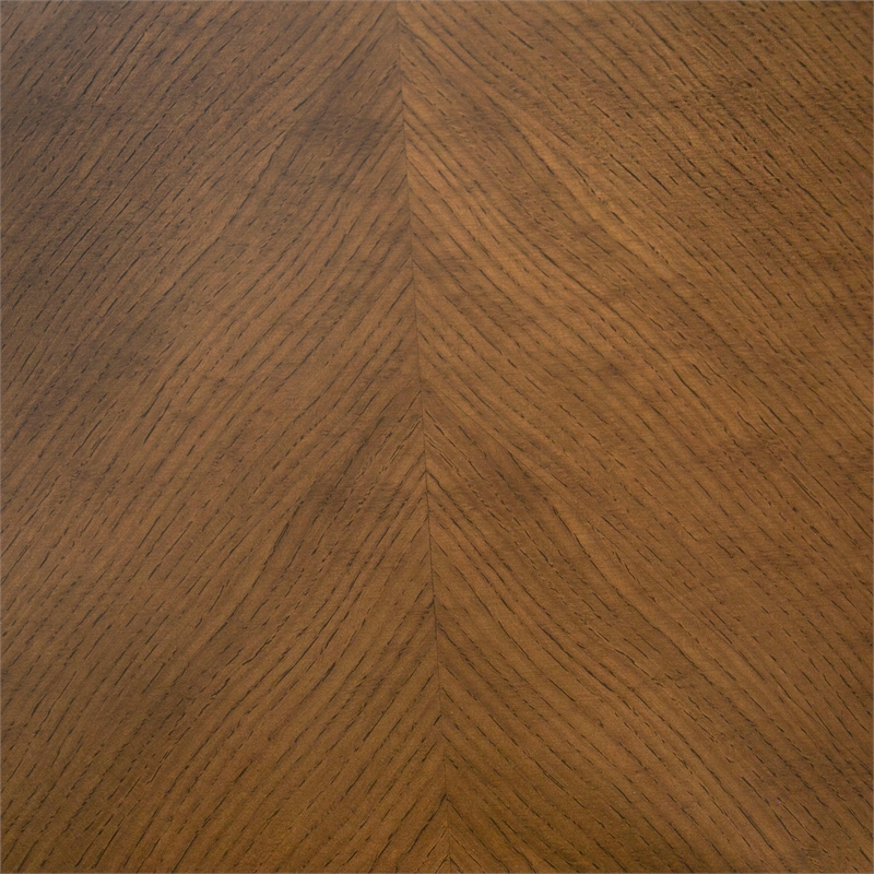 Pemberly Row Walnut Wood and Metal Dining Table with Pedestal Base