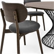 Pemberly Row Walnut Wood and Metal Dining Table with Pedestal Base