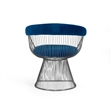 Pemberly Row Windsor Back Velvet Dining Chair with Steel Base in Blue