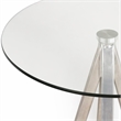 Pemberly Row Round Glass Bar Table with Metal Base in Black Finish