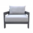 Pemberly Row Modern Outdoor Aluminum Lounge Chair with Cushions in Gray