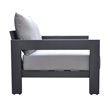 Pemberly Row Modern Outdoor Aluminum Lounge Chair with Cushions in Gray