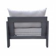 Pemberly Row Modern Outdoor Aluminum Lounge Chair with Cushions in Gray