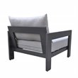 Pemberly Row Modern Outdoor Aluminum Lounge Chair with Cushions in Gray