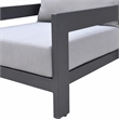 Pemberly Row Modern Outdoor Aluminum Lounge Chair with Cushions in Gray