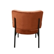 Pemberly Row Orange Velvet Accent Chair with Black Metal Frame