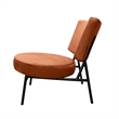 Pemberly Row Orange Velvet Accent Chair with Black Metal Frame