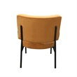 Pemberly Row Orange Velvet Accent Chair with Black Metal Frame