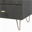 Pemberly Row Modern 6-Drawer Veneer Wood Dresser in Gray and Gold