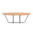 Pemberly Row Industrial Veneer Wood Coffee Table with Black Trestle Base