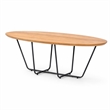 Pemberly Row Industrial Veneer Wood Coffee Table with Black Trestle Base