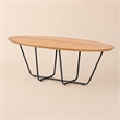 Pemberly Row Industrial Veneer Wood Coffee Table with Black Trestle Base