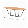 Pemberly Row Industrial Veneer Wood Coffee Table with Black Trestle Base