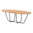 Pemberly Row Industrial Veneer Wood Coffee Table with Black Trestle Base