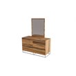 Pemberly Row 6-Drawer Modern Wood & Stainless Steel Dresser in Light Oak