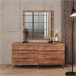 Pemberly Row 6-Drawer Modern Wood & Stainless Steel Dresser in Light Oak