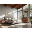 Pemberly Row 6-Drawer Modern Wood & Stainless Steel Dresser in Light Oak