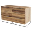 Pemberly Row 6-Drawer Modern Wood & Stainless Steel Dresser in Light Oak