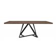 Pemberly Row Rectangular Wood & Metal Dining Table in Walnut & Black