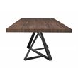 Pemberly Row Rectangular Wood & Metal Dining Table in Walnut & Black