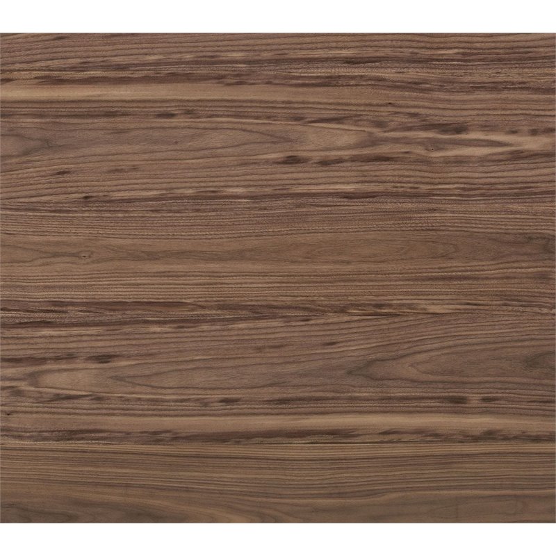 Pemberly Row Rectangular Wood & Metal Dining Table in Walnut & Black