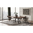 Pemberly Row Rectangular Wood & Metal Dining Table in Walnut & Black