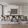 Pemberly Row Rectangular Wood & Metal Dining Table in Walnut & Black