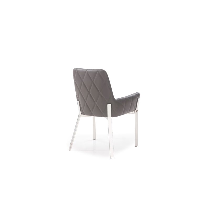 Pemberly Row Robin Modern Bonded Leather Dining Chair in Gray