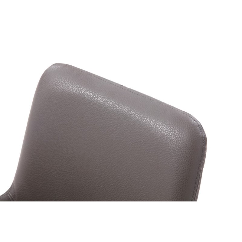 Pemberly Row Robin Modern Bonded Leather Dining Chair in Gray