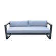 Pemberly Row Weber Modern Gray Fabric Outdoor Sofa Set with Black Frame