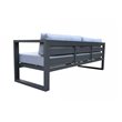 Pemberly Row Weber Modern Gray Fabric Outdoor Sofa Set with Black Frame