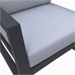 Pemberly Row Weber Modern Gray Fabric Outdoor Sofa Set with Black Frame