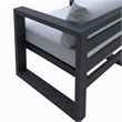Pemberly Row Weber Modern Gray Fabric Outdoor Sofa Set with Black Frame