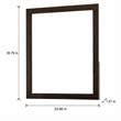 Pemberly Row Contemporary Glass Mirror in Dark Walnut/Clear