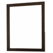 Pemberly Row Contemporary Glass Mirror in Dark Walnut/Clear