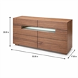 Pemberly Row 6-Drawer MDF Wood Dresser with LED Light in Walnut Veneer