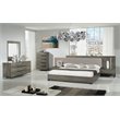 Pemberly Row Modern Veneer and Metal 5-Drawer Chest in Matte Grey
